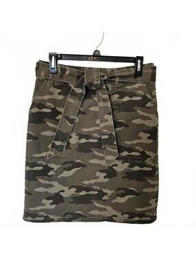 Banana Republic Skirt Camo Tomboy Glamour Iconic Earthy Muted Tones Size 6